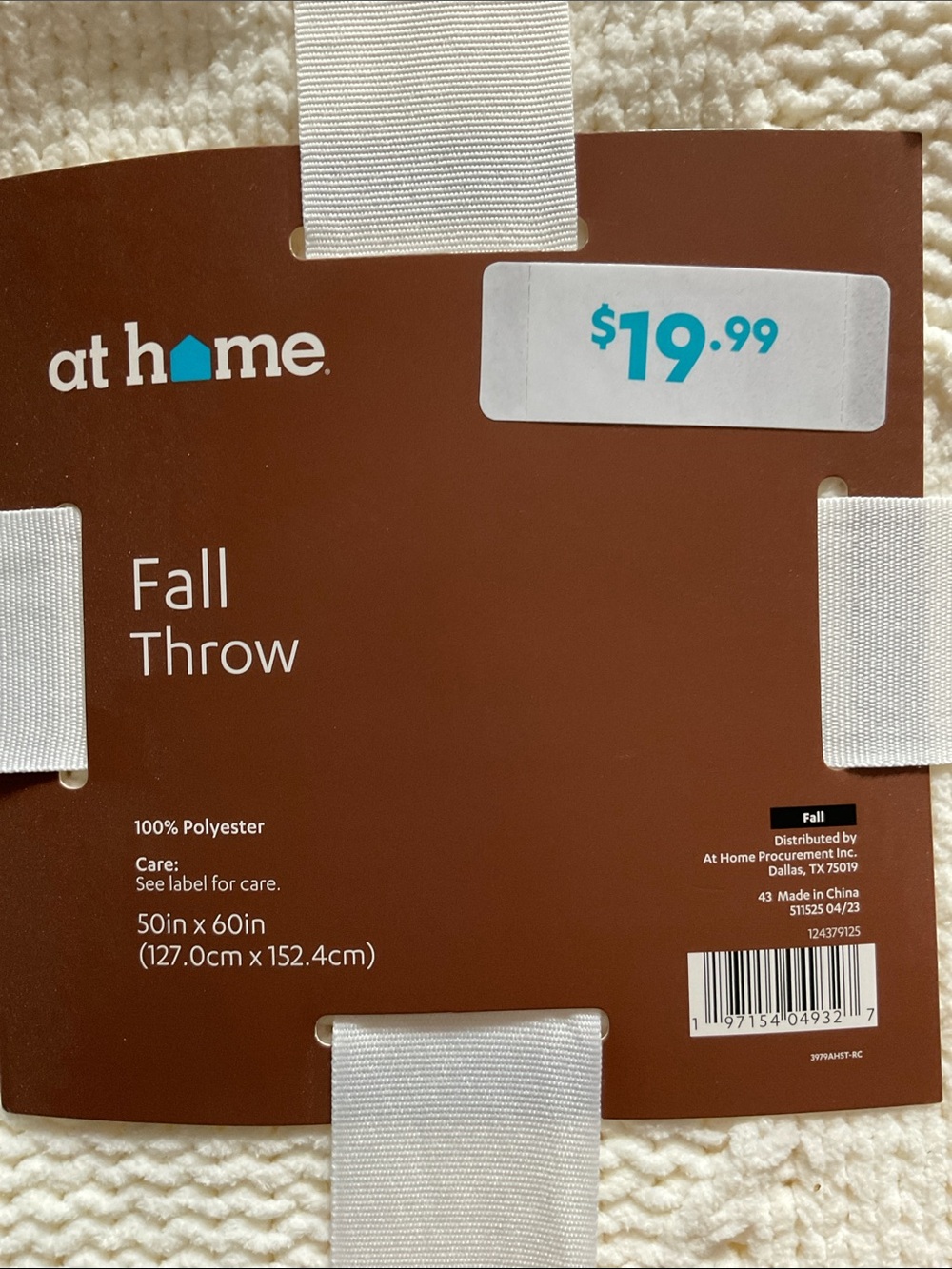 Cream Knit Fall Throw Blanket Full size - Picture 3 of 3